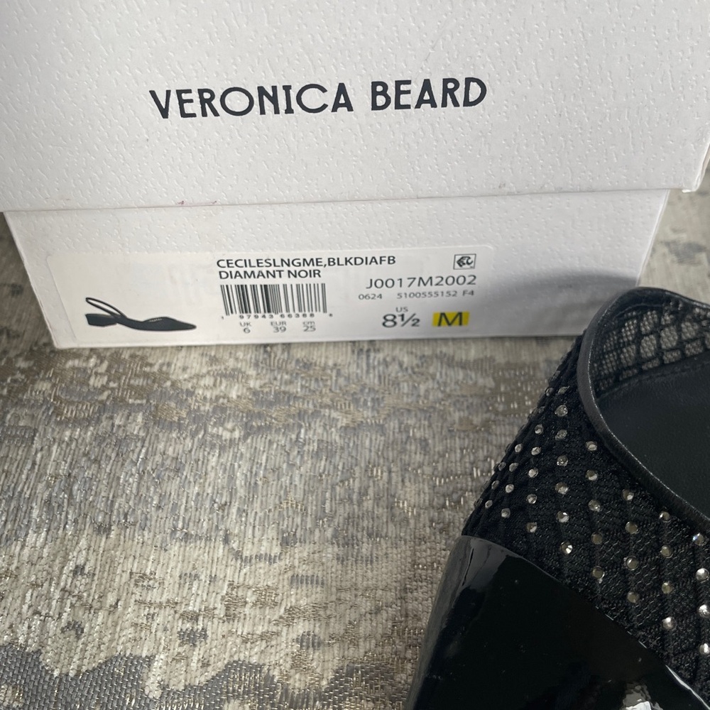 NEW Veronica Beard Rhinestone Mesh Cap-toe Cecile Slingbacks 8.5 - Picture 9 of 9